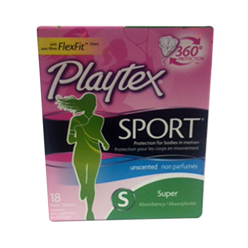 Playtex Sport Tampons Super Abosrbency, Unscented - 18 Ea